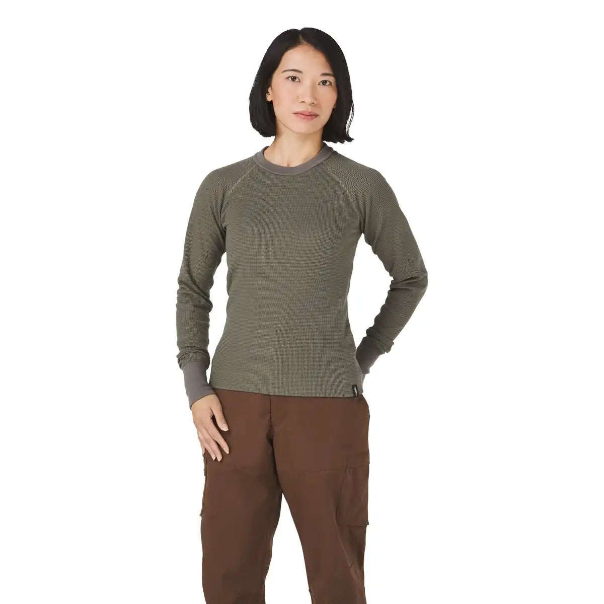 Santiam Waffle LS Tee Dusty Olive