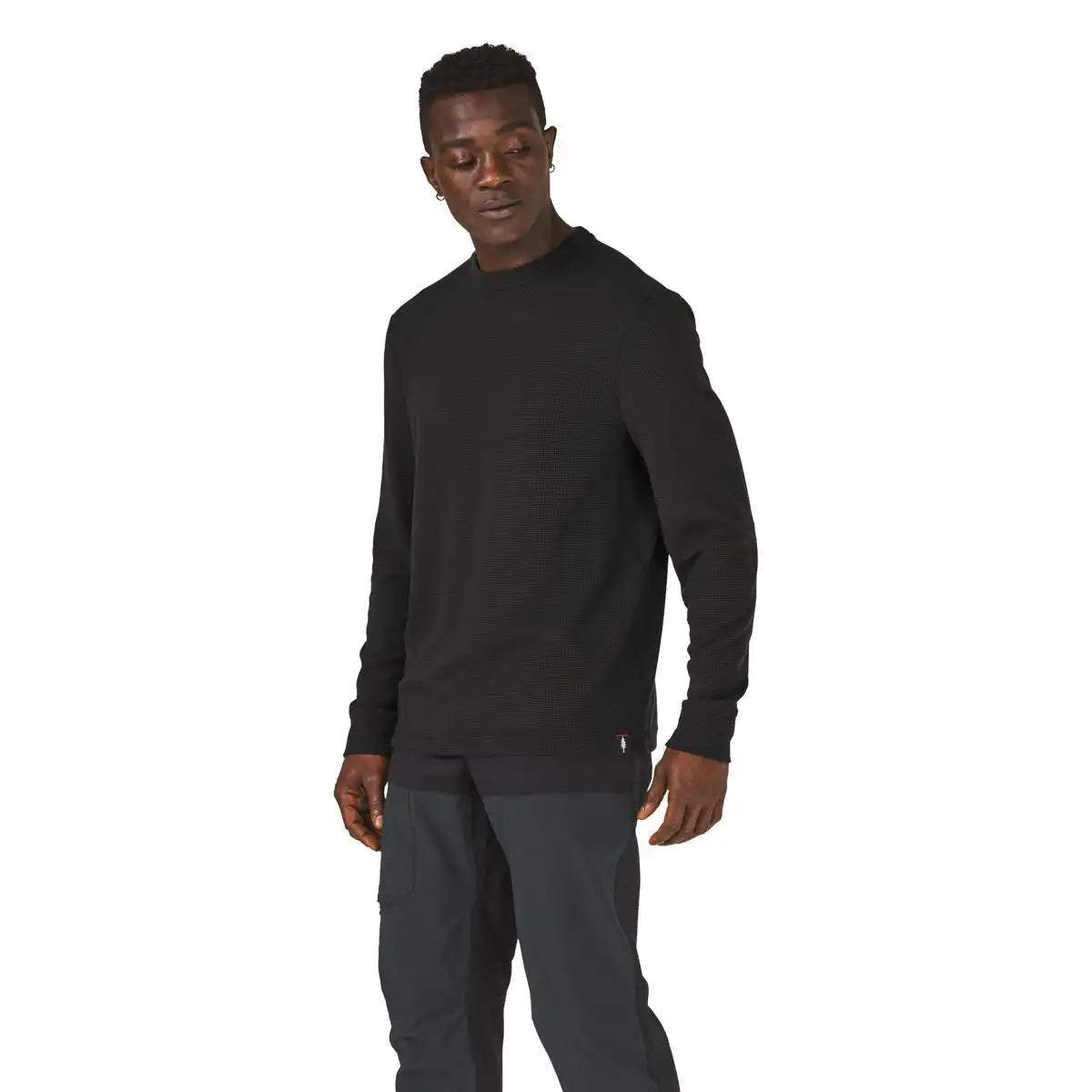 Santiam Waffle LS Tee Black - M